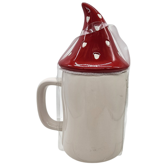 Rae Dunn LOVE BUG Coffee Mug w/ Gnome Topper New 2021 - Picture 3 of 7